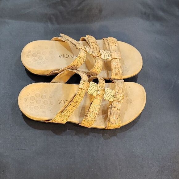 VIONIC AMBER GOLD CORK SYNTHETIC WOMEN"S SANDAL - Picture 6 of 14